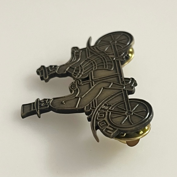 Tandem Bike Brooch Golden Bronze Color With 2008 - Picture 5 of 11